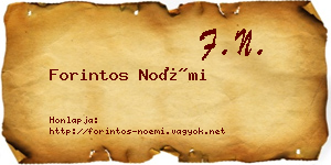 Forintos Noémi névjegykártya